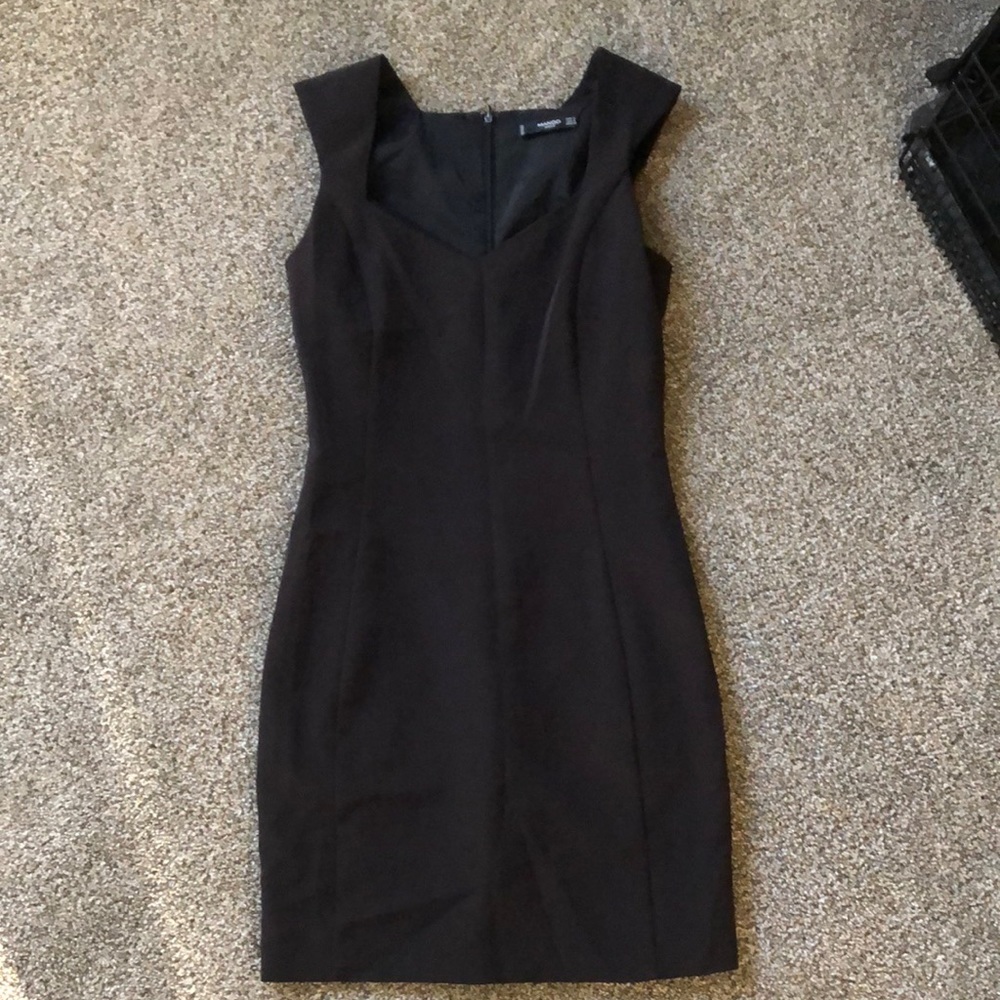 Black midi dress - Mango